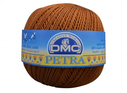 DMC Petra nr. 8 Hæklegarn Unicolor 5434 Gyldenbrun